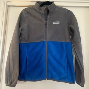 Magellan blue and gray zip up fleece, youth size large.